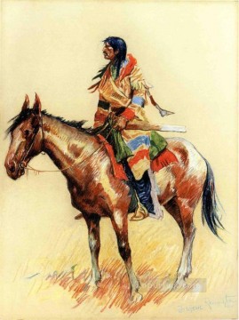 印象派 Painting - インディアナ州インディアンのフレデリック・レミントンの品種